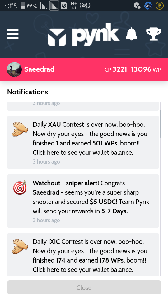 پیش بینی قیمت btc و طلا با سایت pynk