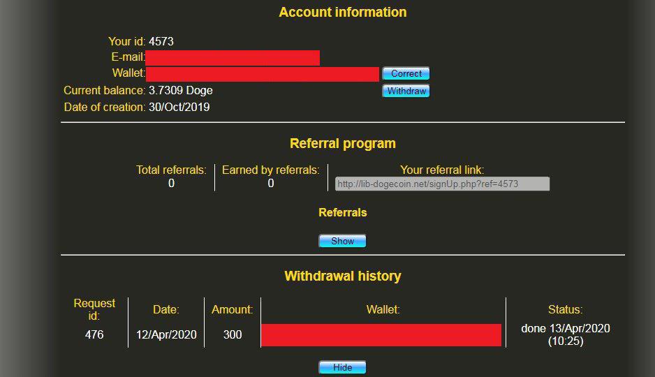 جایزه دوج برای رفرال‌های عزیز در سایت libdogecoin