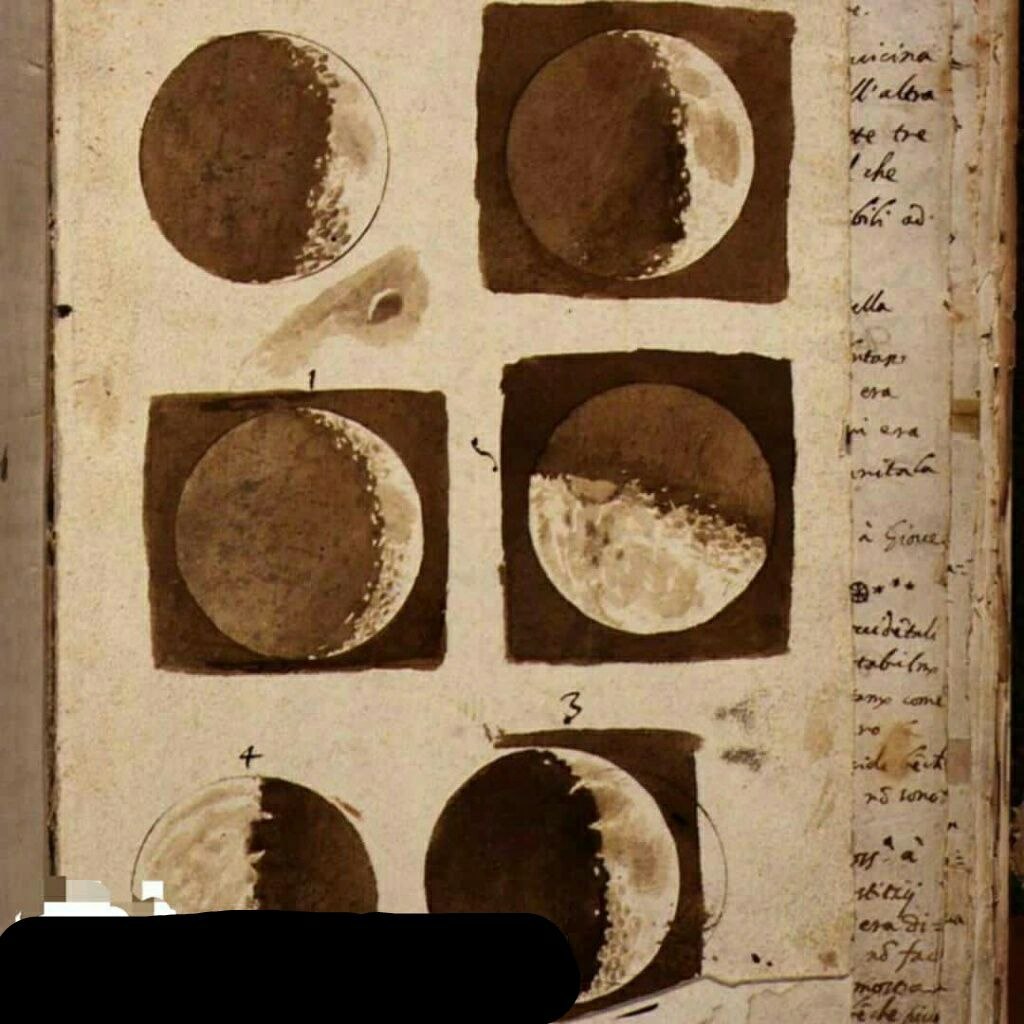 نقاشی های گالیله از سطح ماه