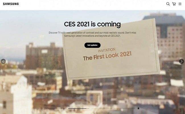 دعوت‌نامه کنفرانس CES 2021 سامسونگ