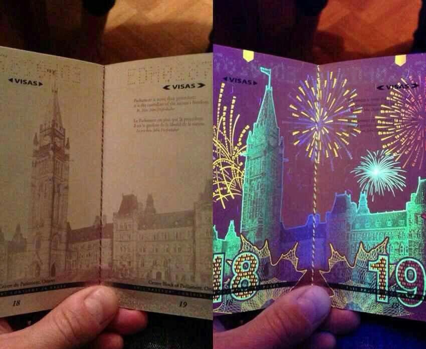 پاسپورت كشور كانادا زير اشعه